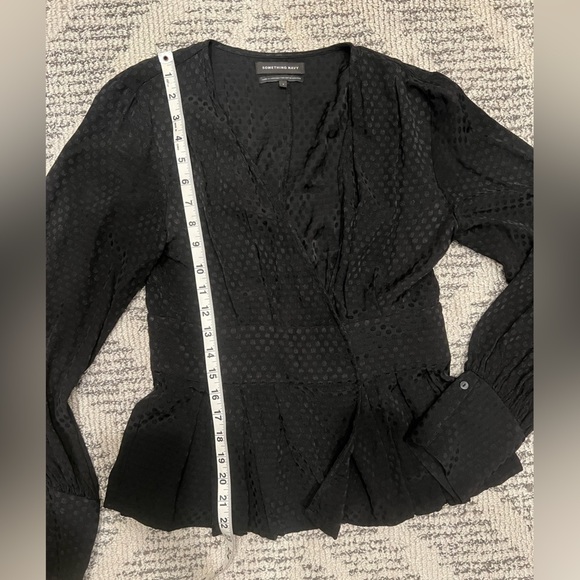 Something Navy black polka dot whimsigoth blouse - Picture 6 of 9
